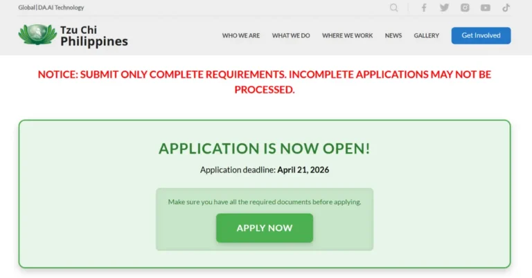 Tzu Chi Foundation Scholarship 2026: Requirements & How to Apply